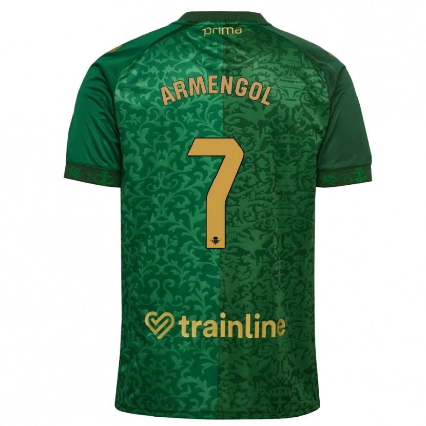 Danxen Criança Camisola Carla Armengol Joaniquet #7 Verde Floresta Dourado Escuro Alternativa 2026/27 Camisa Brasil