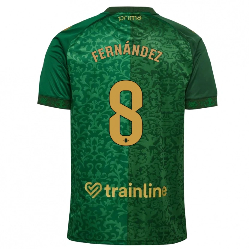 Danxen Criança Camisola Bruno Fernández #8 Verde Floresta Dourado Escuro Alternativa 2026/27 Camisa Brasil