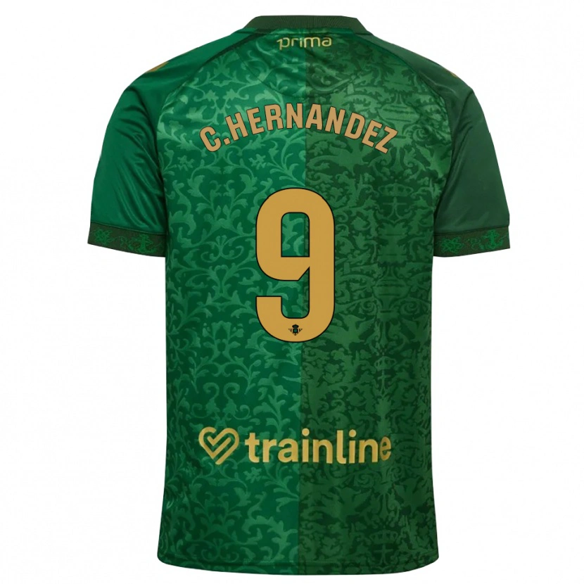 Danxen Criança Camisola Cucho Hernández #9 Verde Floresta Dourado Escuro Alternativa 2026/27 Camisa Brasil