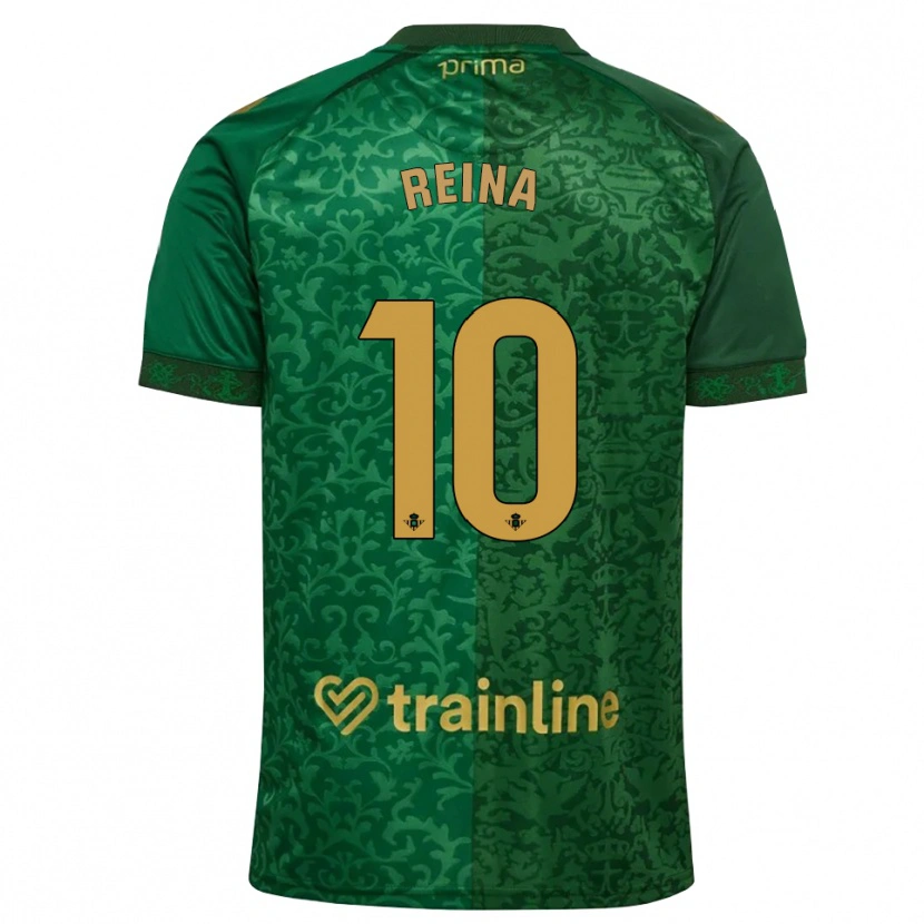 Danxen Criança Camisola Carlos Reina #10 Verde Floresta Dourado Escuro Alternativa 2026/27 Camisa Brasil