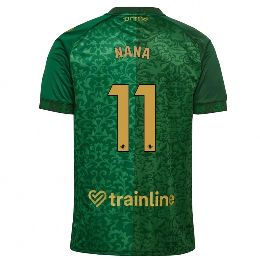Danxen Criança Camisola Nuria Ligero Fernández #11 Verde Floresta Dourado Escuro Alternativa 2026/27 Camisa Brasil