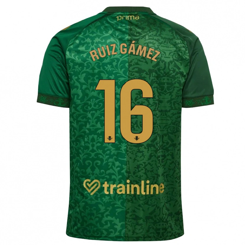 Danxen Criança Camisola María Ruiz #16 Verde Floresta Dourado Escuro Alternativa 2026/27 Camisa Brasil
