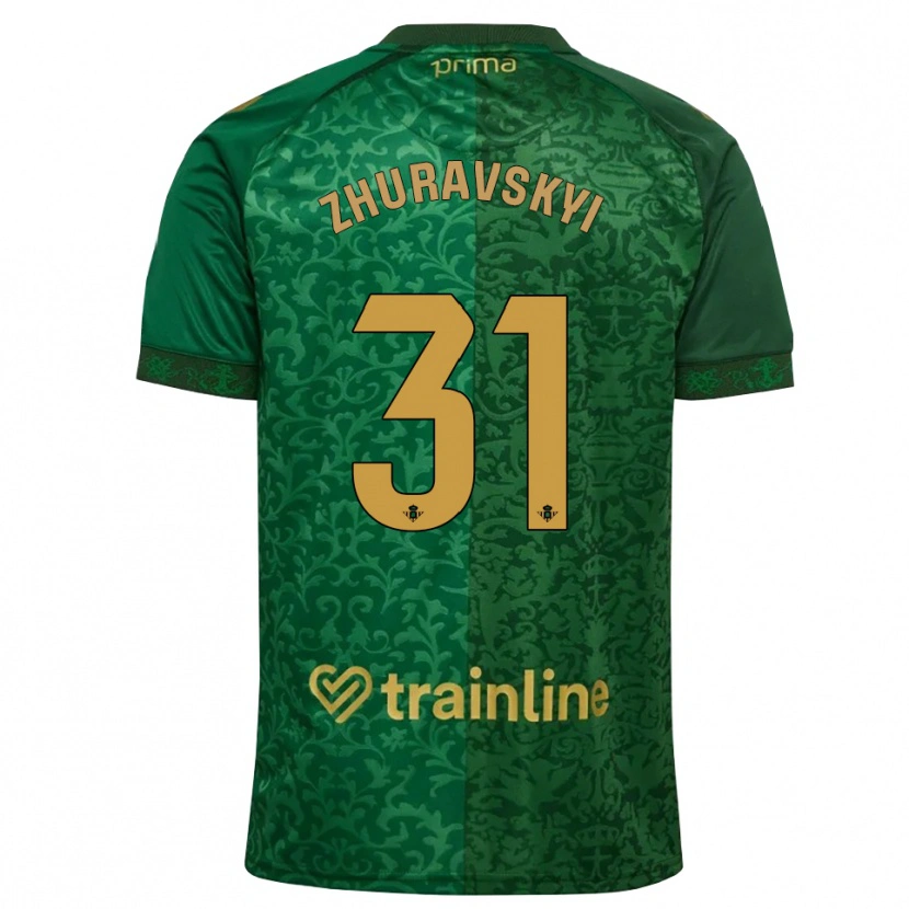 Danxen Criança Camisola Yan Zhuravskyi #31 Verde Floresta Dourado Escuro Alternativa 2026/27 Camisa Brasil