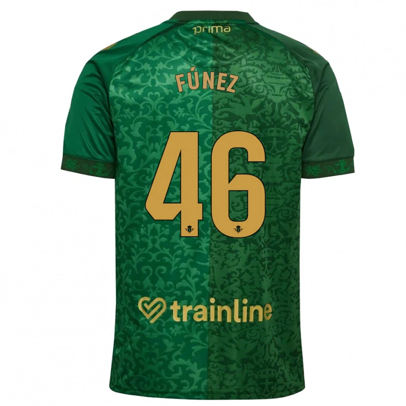 Danxen Criança Camisola Rica Fúnez #46 Verde Floresta Dourado Escuro Alternativa 2026/27 Camisa Brasil