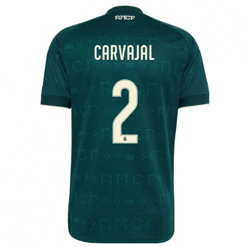 Danxen Criança Camisola Daniel Carvajal #2 Cinza Ardósia Escuro Branco Alternativa 2026/27 Camisa Brasil