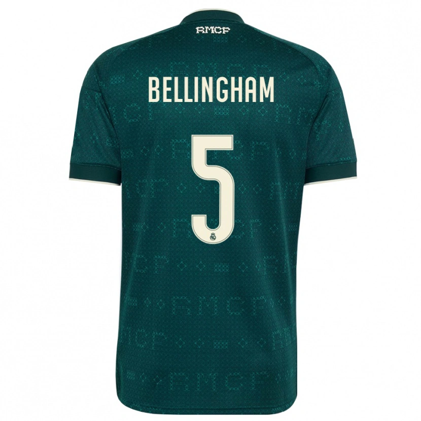 Danxen Criança Camisola Jude Bellingham #5 Cinza Ardósia Escuro Branco Alternativa 2026/27 Camisa Brasil