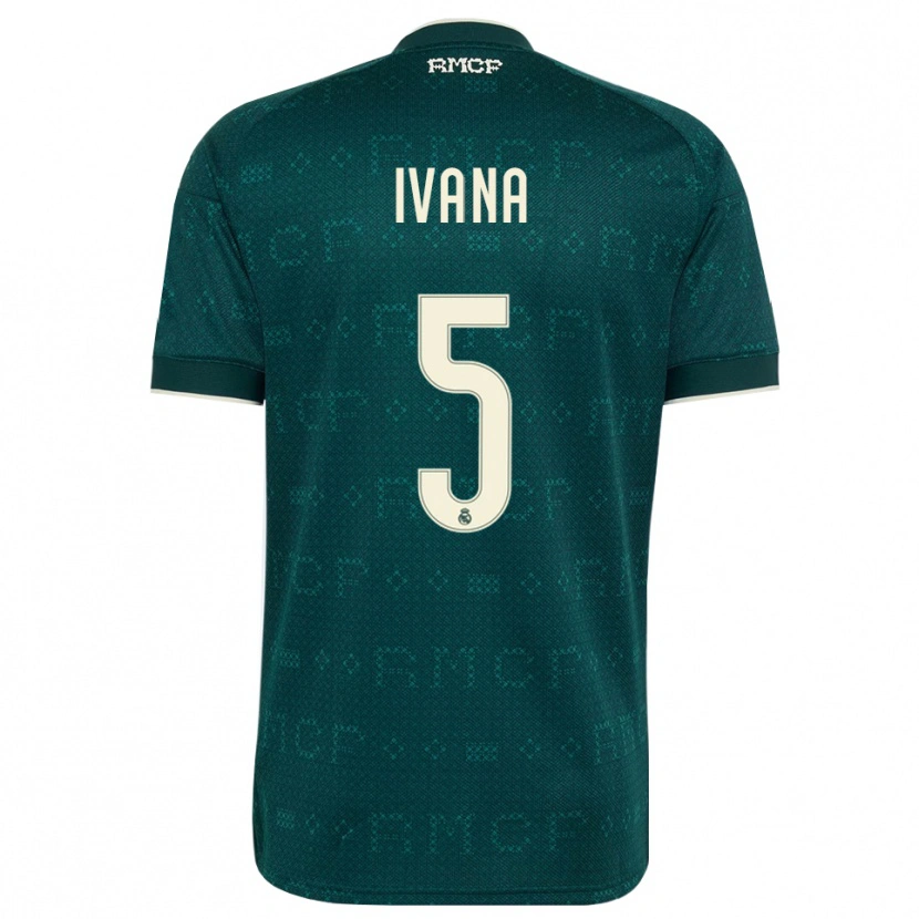Danxen Criança Camisola Ivana Andres #5 Cinza Ardósia Escuro Branco Alternativa 2026/27 Camisa Brasil