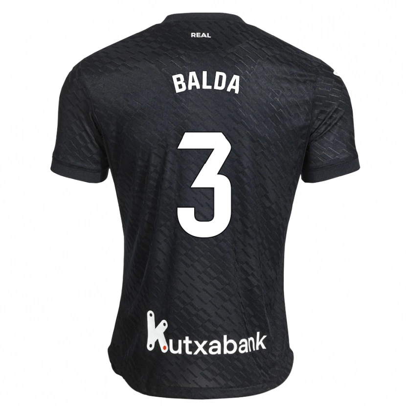 Danxen Criança Camisola Jon Balda #3 Preto Branco Alternativa 2026/27 Camisa Brasil