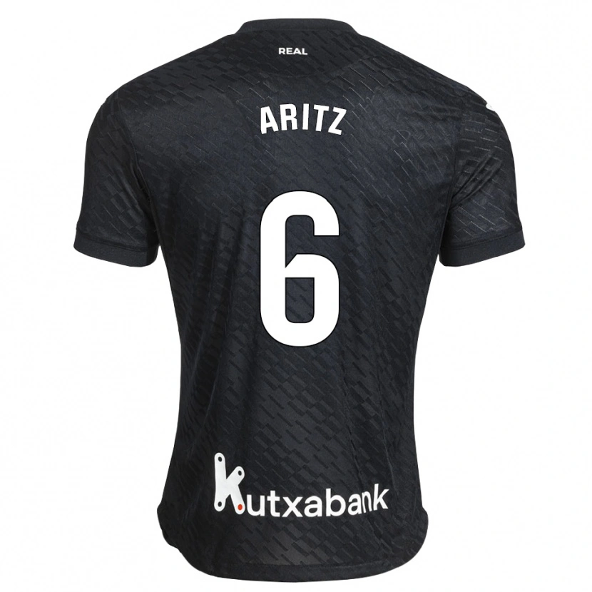 Danxen Criança Camisola Aritz Elustondo #6 Preto Branco Alternativa 2026/27 Camisa Brasil