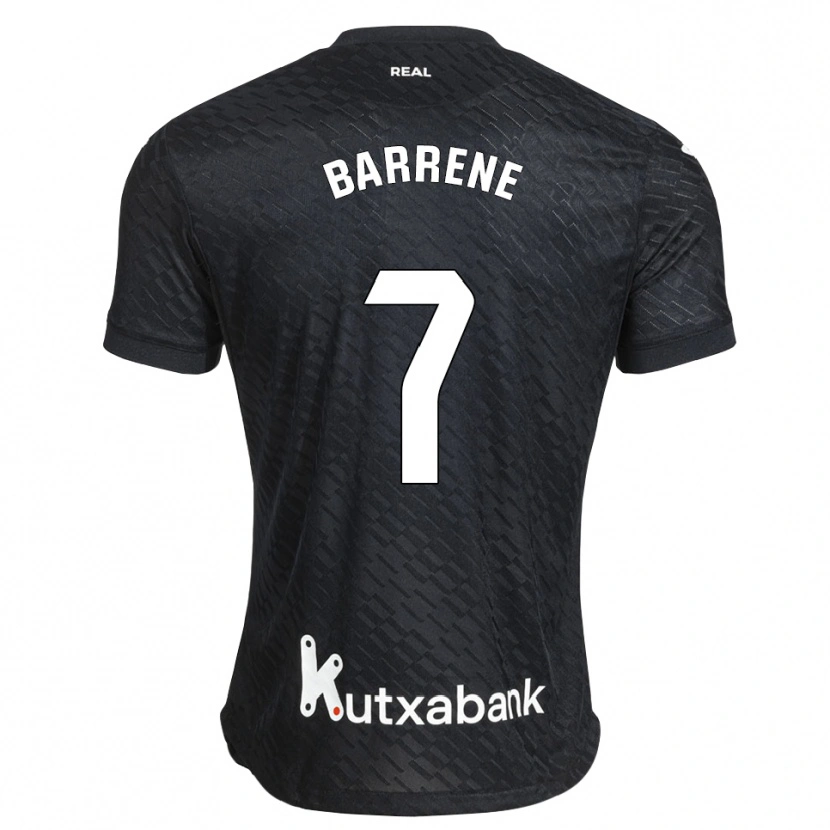 Danxen Criança Camisola Ander Barrenetxea #7 Preto Branco Alternativa 2026/27 Camisa Brasil