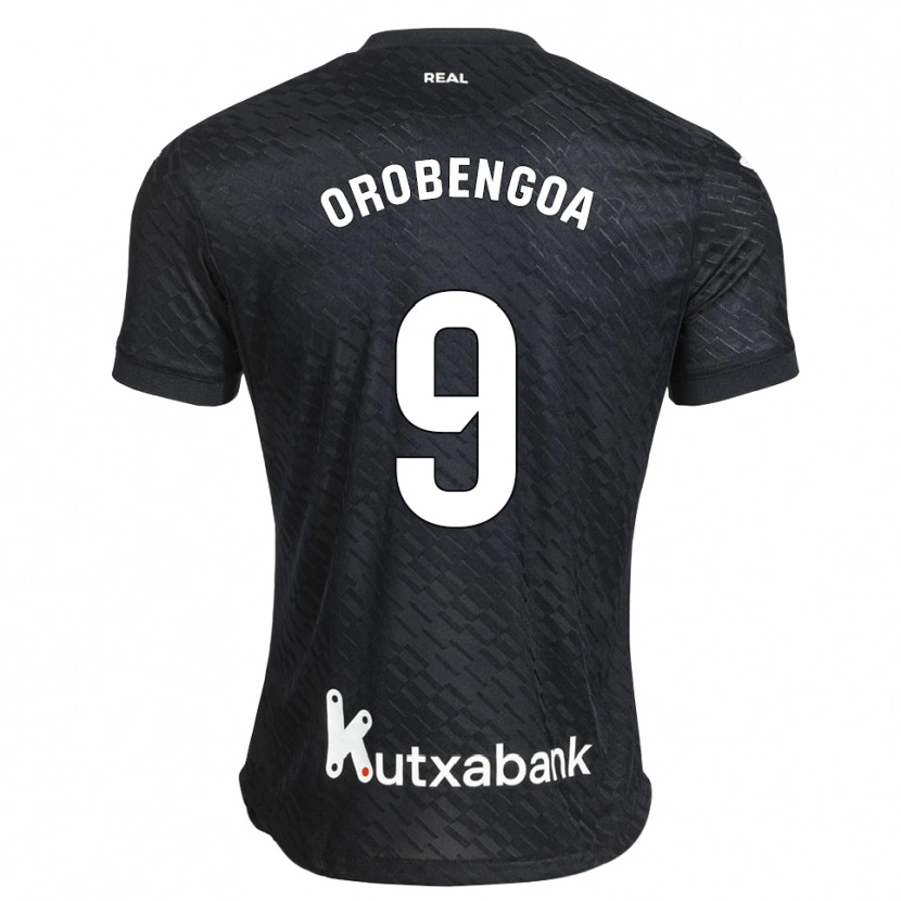 Danxen Criança Camisola Ekain Orobengoa #9 Preto Branco Alternativa 2026/27 Camisa Brasil