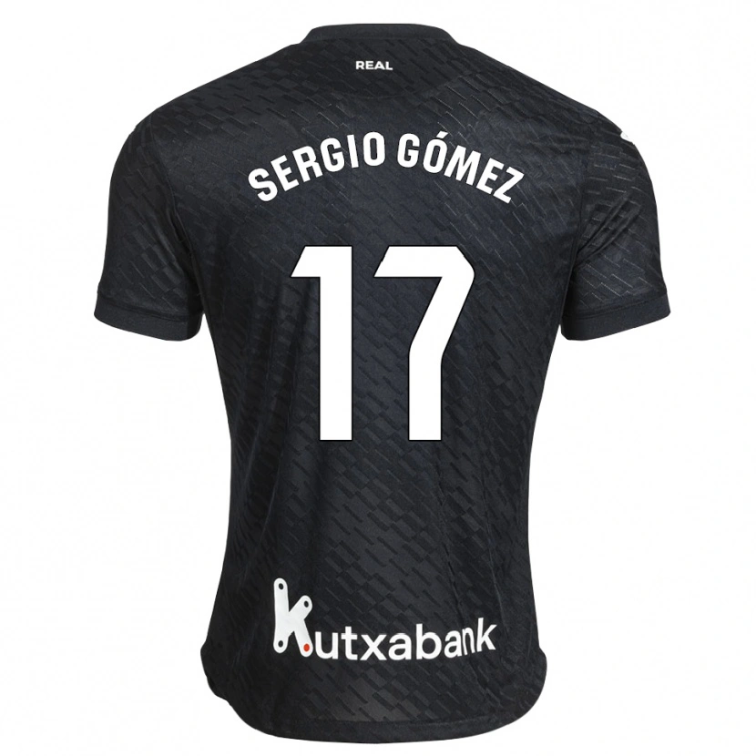 Danxen Criança Camisola Sergio Gómez #17 Preto Branco Alternativa 2026/27 Camisa Brasil