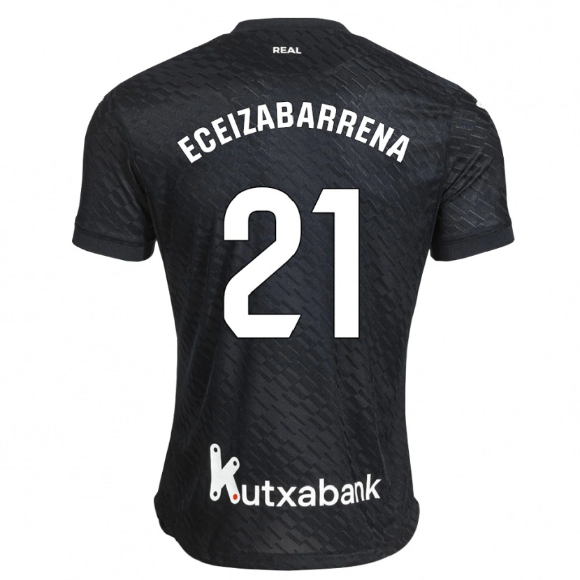 Danxen Criança Camisola Jon Eceizabarrena #21 Preto Branco Alternativa 2026/27 Camisa Brasil