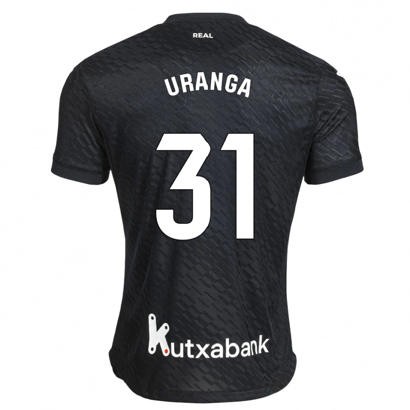 Danxen Criança Camisola Haizea Uranga Agirre #31 Preto Branco Alternativa 2026/27 Camisa Brasil