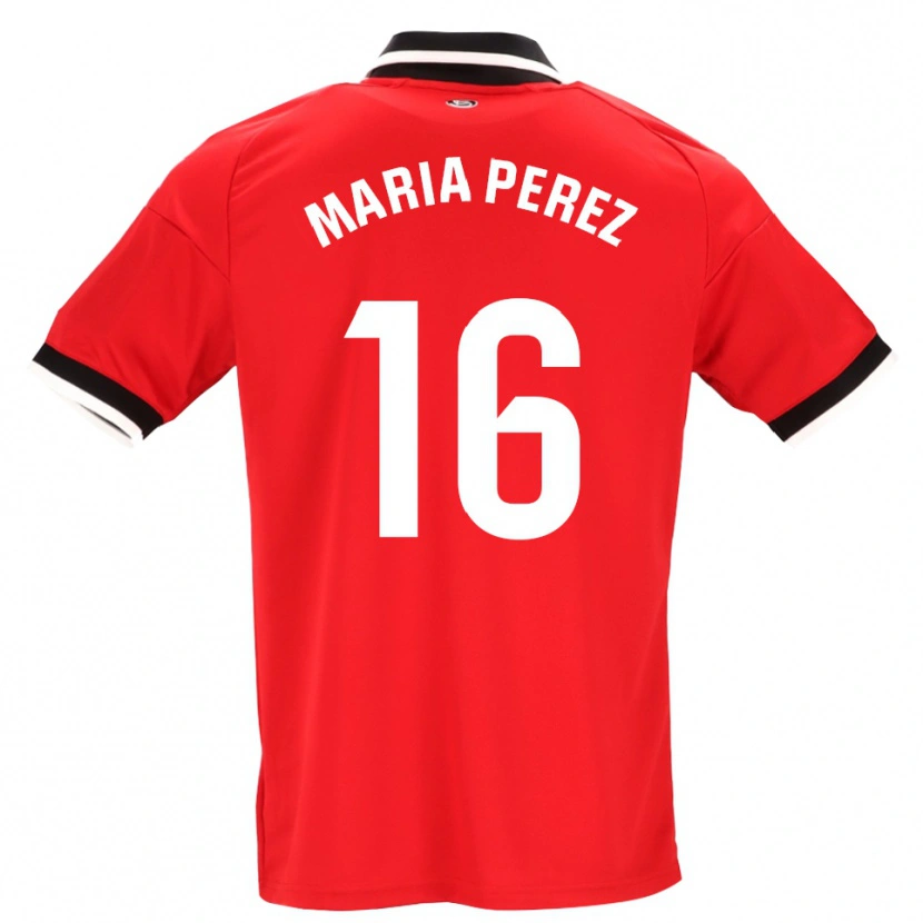 Danxen Criança Camisola María Pérez Rabaza #16 Preto Branco Vermelho Alternativa 2026/27 Camisa Brasil