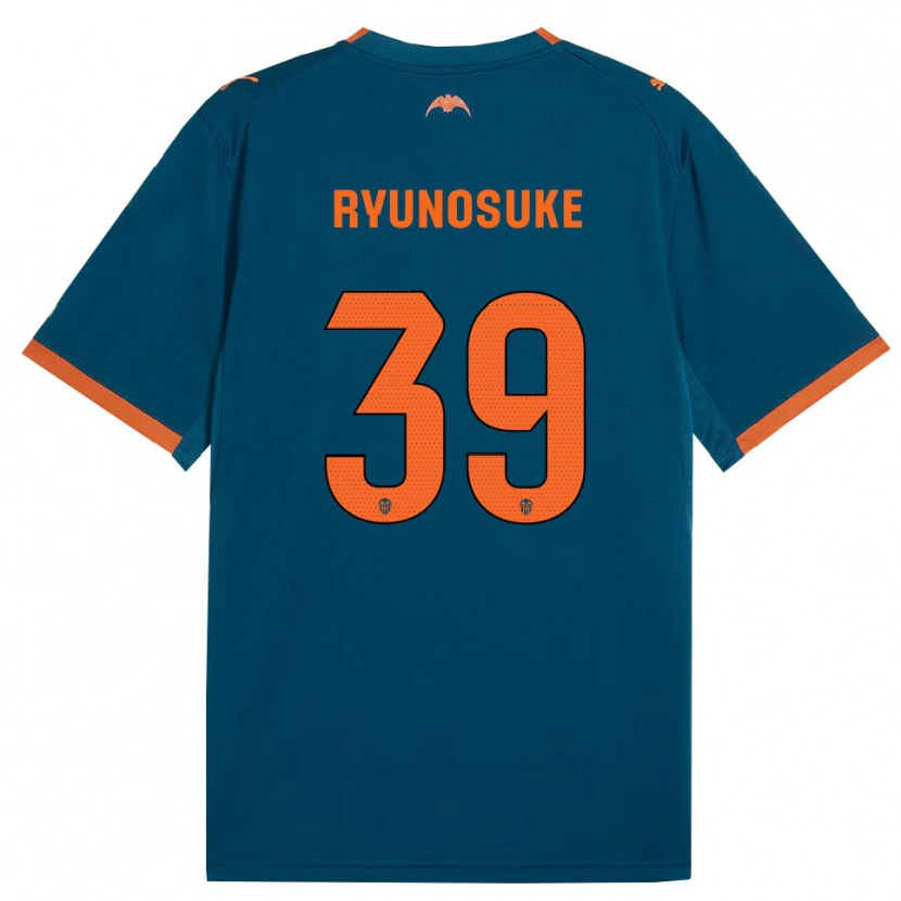 Danxen Criança Camisola Ryunosuke Sato #39 Azul Aço Laranja Alternativa 2026/27 Camisa Brasil