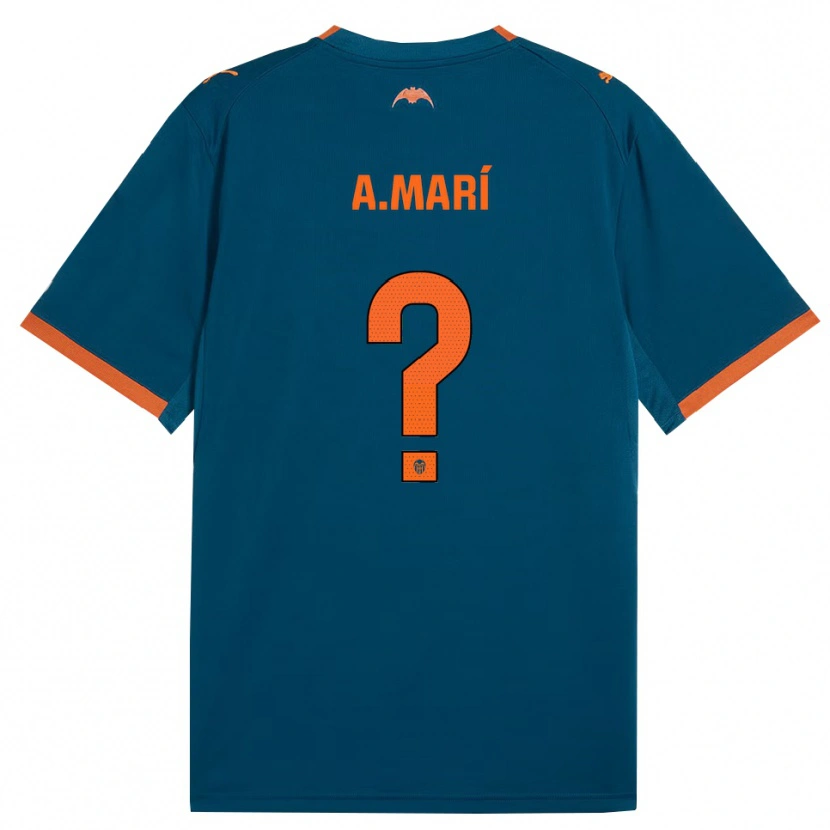 Danxen Criança Camisola Alberto Marí #0 Azul Aço Laranja Alternativa 2026/27 Camisa Brasil