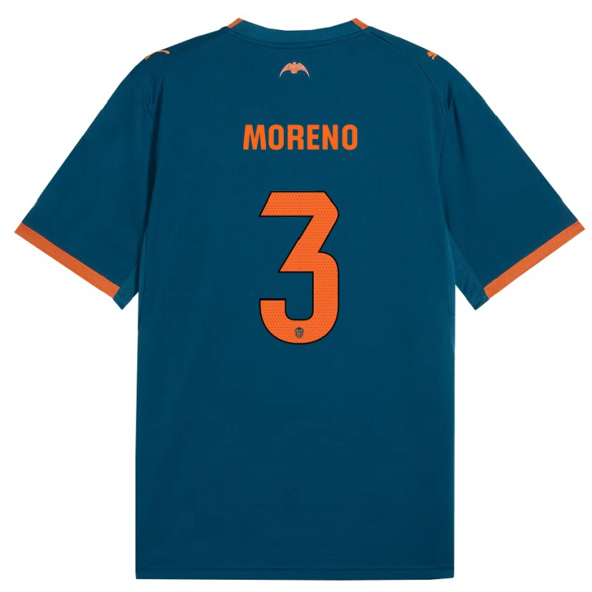 Danxen Criança Camisola Diego Moreno #3 Azul Aço Laranja Alternativa 2026/27 Camisa Brasil
