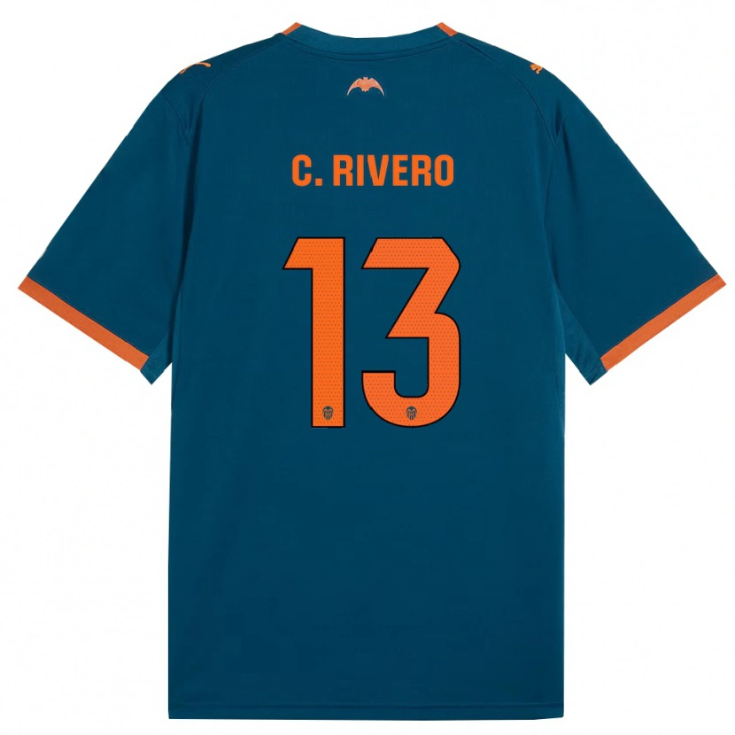 Danxen Criança Camisola Cristian Rivero #13 Azul Aço Laranja Alternativa 2026/27 Camisa Brasil