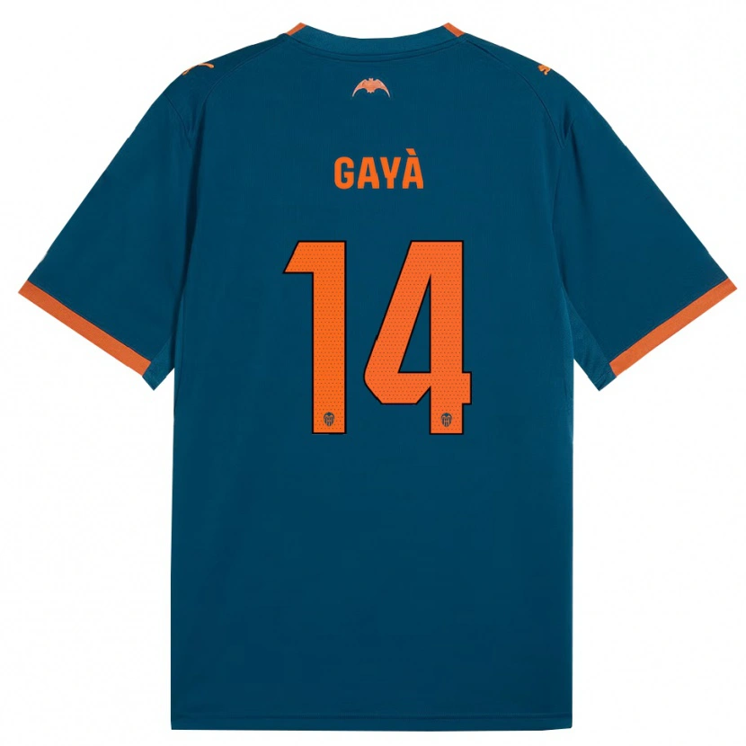 Danxen Criança Camisola José Gayà #14 Azul Aço Laranja Alternativa 2026/27 Camisa Brasil