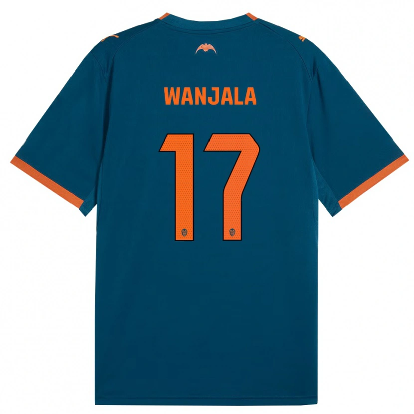 Danxen Criança Camisola Amos Wanjala #17 Azul Aço Laranja Alternativa 2026/27 Camisa Brasil