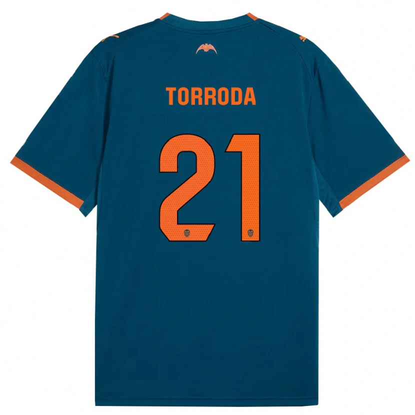 Danxen Criança Camisola Anna Torroda #21 Azul Aço Laranja Alternativa 2026/27 Camisa Brasil