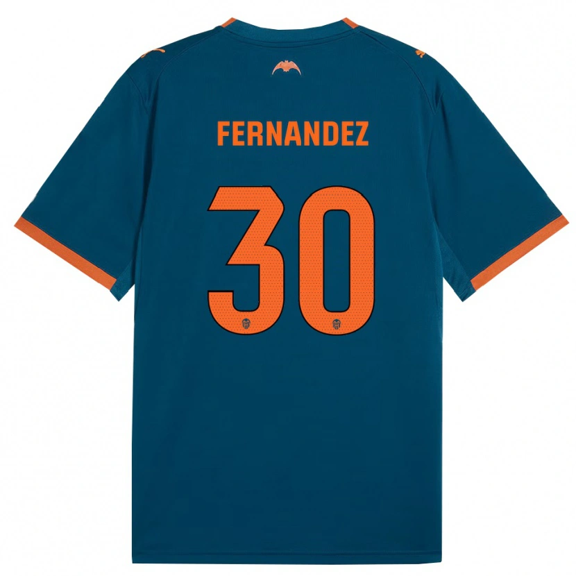 Danxen Criança Camisola Rubén Fernández #30 Azul Aço Laranja Alternativa 2026/27 Camisa Brasil