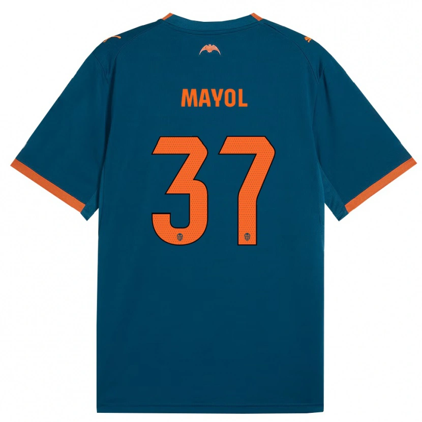 Danxen Criança Camisola Aaron Mayol #37 Azul Aço Laranja Alternativa 2026/27 Camisa Brasil