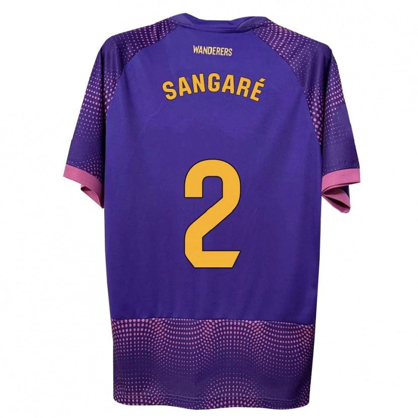 Danxen Criança Camisola Buba Sangaré #2 Branco Rosa Roxo Alternativa 2026/27 Camisa Brasil