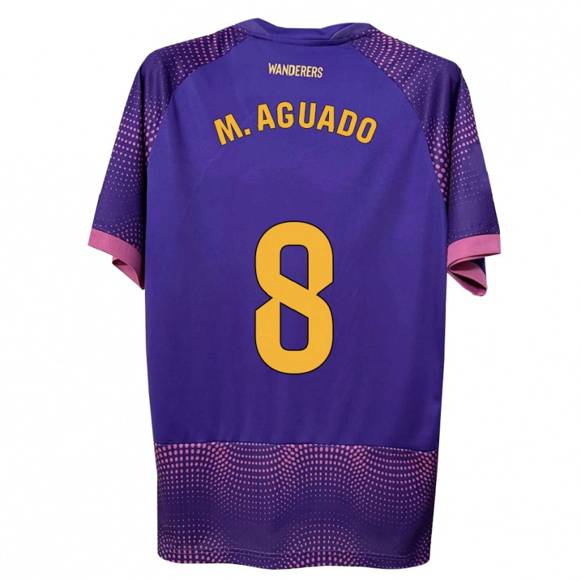Danxen Criança Camisola Marc Aguado #8 Branco Rosa Roxo Alternativa 2026/27 Camisa Brasil