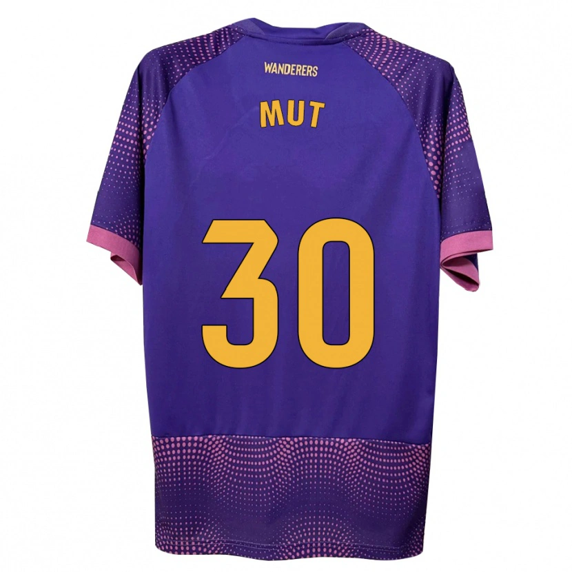 Danxen Criança Camisola Joan Mut #30 Branco Rosa Roxo Alternativa 2026/27 Camisa Brasil