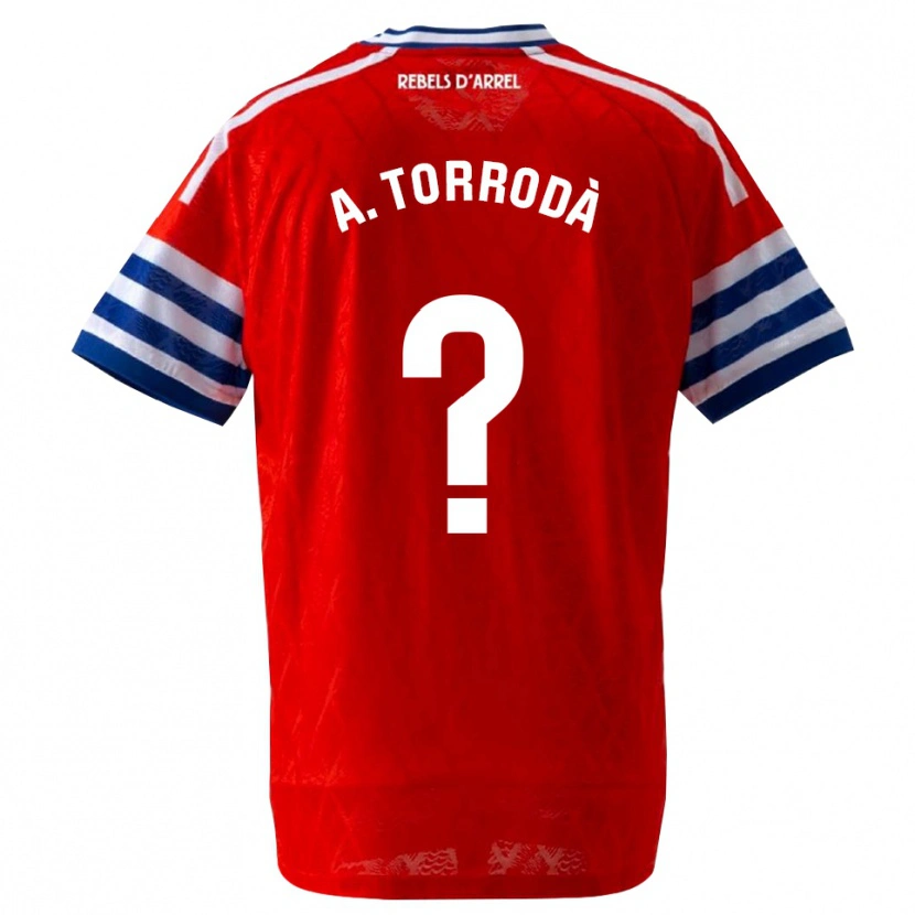 Danxen Criança Camisola Anna Torrodà Ricard #0 Azul Real Vermelho Alternativa 2026/27 Camisa Brasil