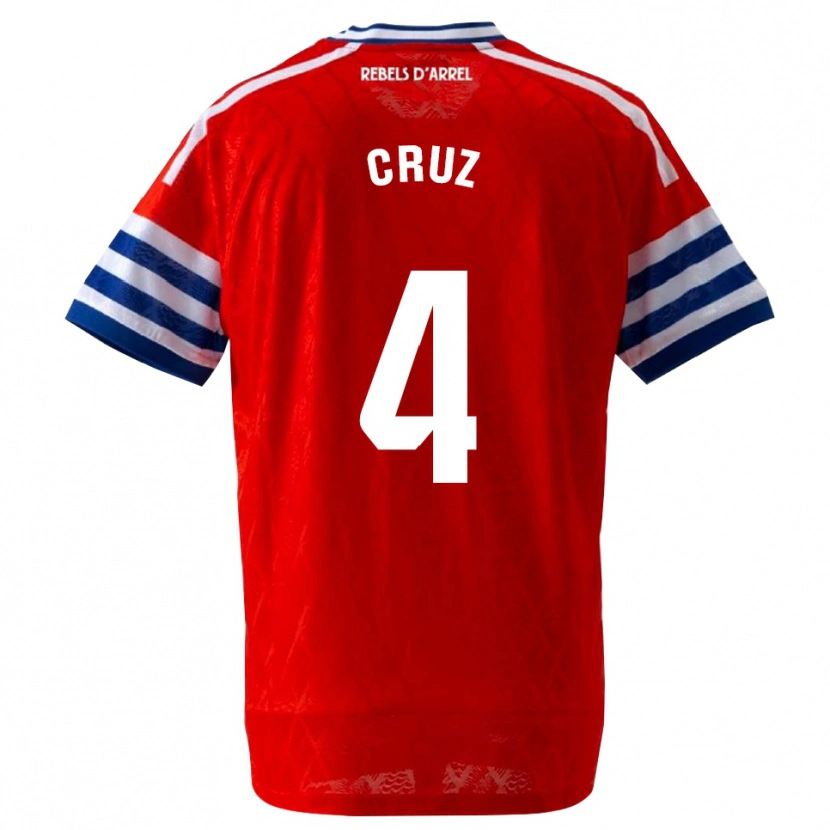 Danxen Criança Camisola Ian Cruz #4 Azul Real Vermelho Alternativa 2026/27 Camisa Brasil