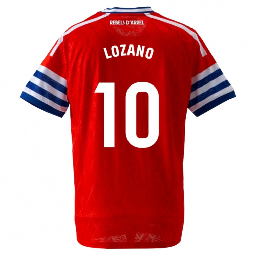Danxen Criança Camisola Pol Lozano #10 Azul Real Vermelho Alternativa 2026/27 Camisa Brasil