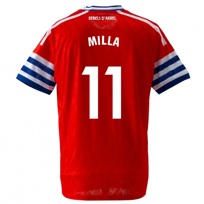 Danxen Criança Camisola Pere Milla #11 Azul Real Vermelho Alternativa 2026/27 Camisa Brasil