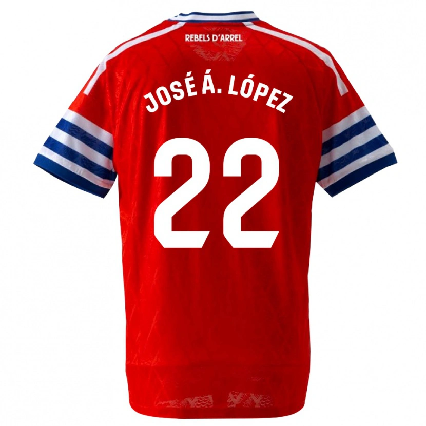 Danxen Criança Camisola José Ángel López #22 Azul Real Vermelho Alternativa 2026/27 Camisa Brasil
