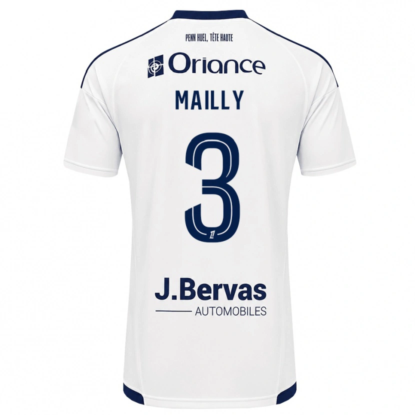 Danxen Criança Camisola Evan Mailly #3 Azul Marinho Branco Alternativa 2026/27 Camisa Brasil