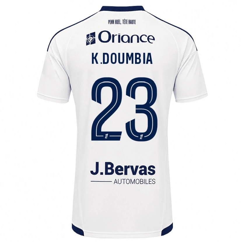 Danxen Criança Camisola Kamory Doumbia #23 Azul Marinho Branco Alternativa 2026/27 Camisa Brasil
