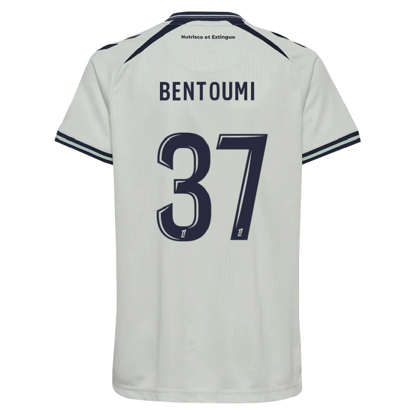 Danxen Criança Camisola Mokrane Bentoumi #37 Azul Meia-Noite Branco Alternativa 2026/27 Camisa Brasil