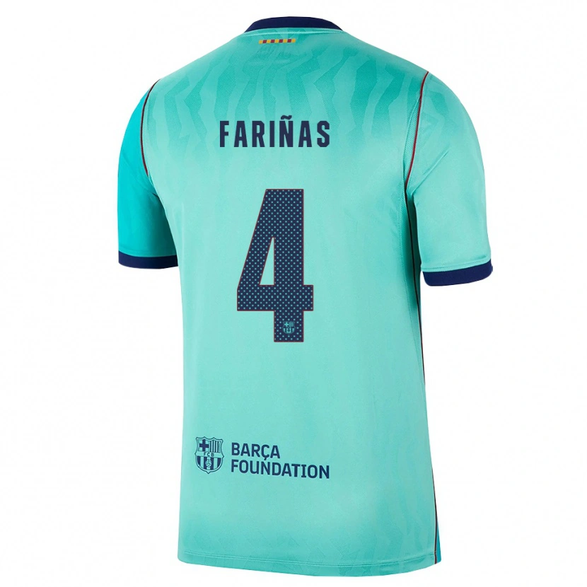 Danxen Criança Camisola Brian Fariñas #4 Água Turquesa Escura Azul Real Terceiro 2026/27 Camisa Brasil