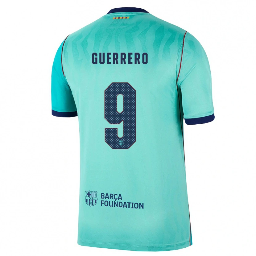 Danxen Criança Camisola Adrián Guerrero #9 Água Turquesa Escura Azul Real Terceiro 2026/27 Camisa Brasil