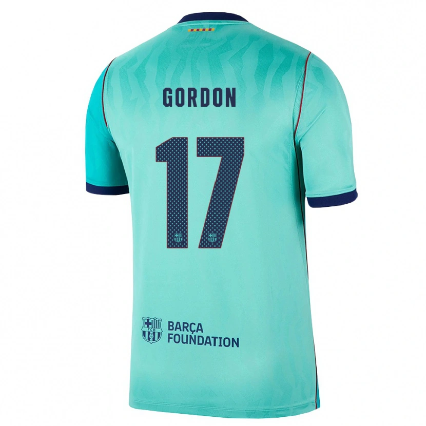 Danxen Criança Camisola Anthony Gordon #17 Água Turquesa Escura Azul Real Terceiro 2026/27 Camisa Brasil