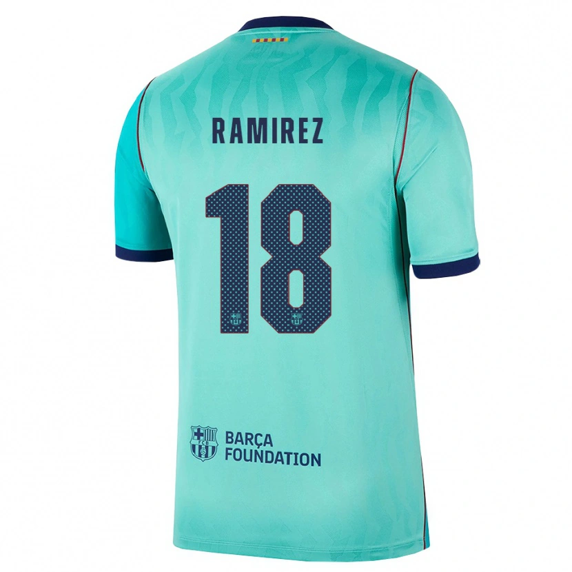 Danxen Criança Camisola Emma Ramirez #18 Água Turquesa Escura Azul Real Terceiro 2026/27 Camisa Brasil
