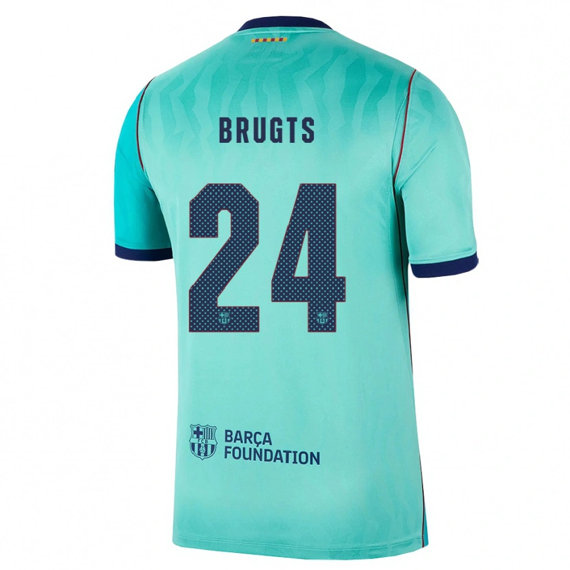 Danxen Criança Camisola Esmee Brugts #24 Água Turquesa Escura Azul Real Terceiro 2026/27 Camisa Brasil