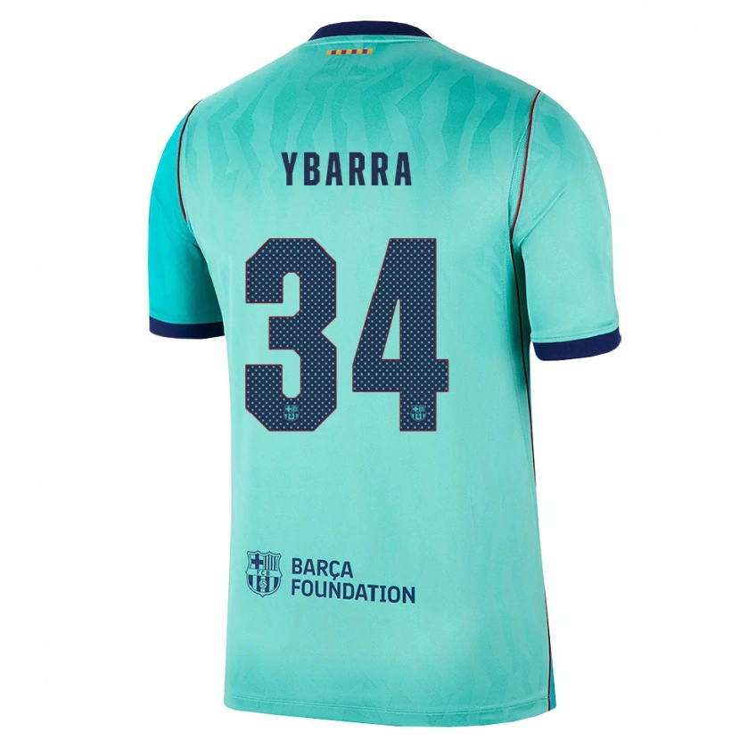 Danxen Criança Camisola Juan Ybarra #34 Água Turquesa Escura Azul Real Terceiro 2026/27 Camisa Brasil
