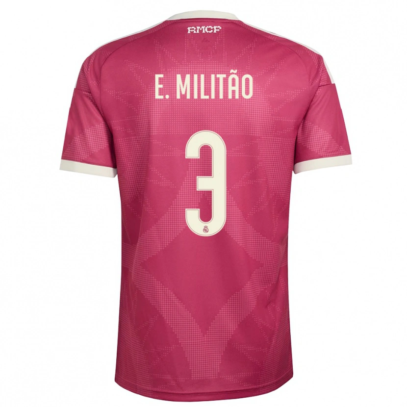 Danxen Criança Camisola Éder Militão #3 Vermelho Pálido Violeta Branco Terceiro 2026/27 Camisa Brasil