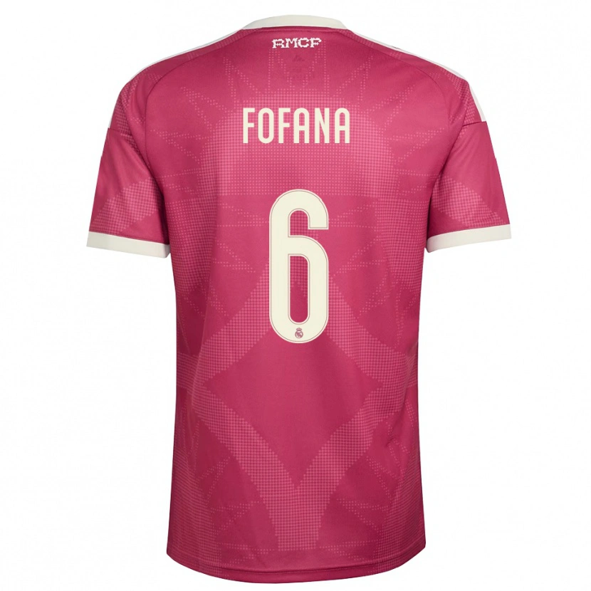 Danxen Criança Camisola Cherif Fofana #6 Vermelho Pálido Violeta Branco Terceiro 2026/27 Camisa Brasil