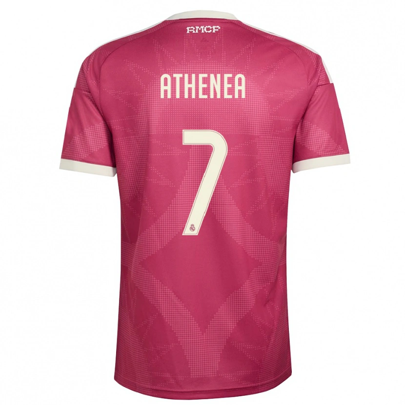 Danxen Criança Camisola Athenea Del Castillo #7 Vermelho Pálido Violeta Branco Terceiro 2026/27 Camisa Brasil