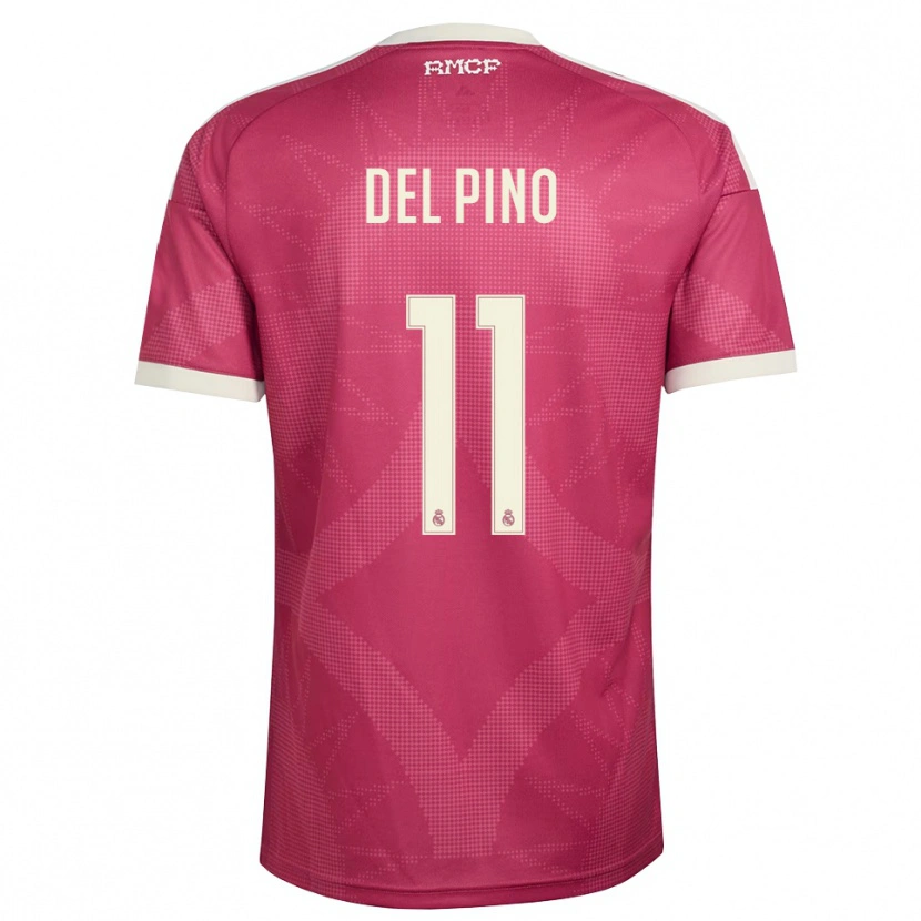 Danxen Criança Camisola Santiago Del Pino #11 Vermelho Pálido Violeta Branco Terceiro 2026/27 Camisa Brasil