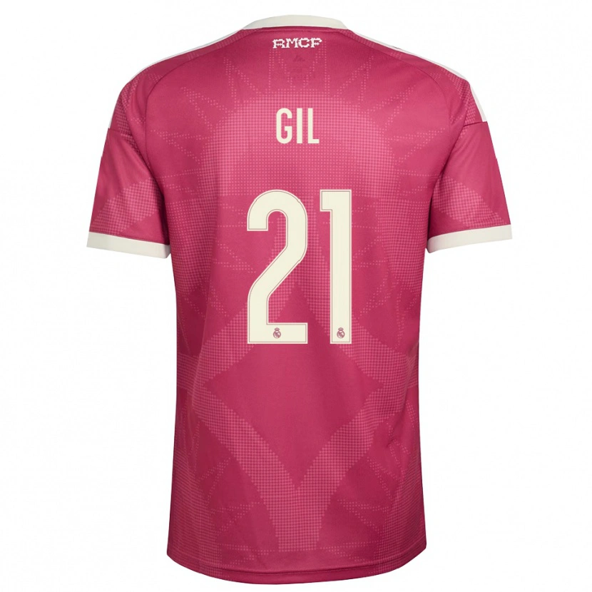 Danxen Criança Camisola Iker Gil #21 Vermelho Pálido Violeta Branco Terceiro 2026/27 Camisa Brasil